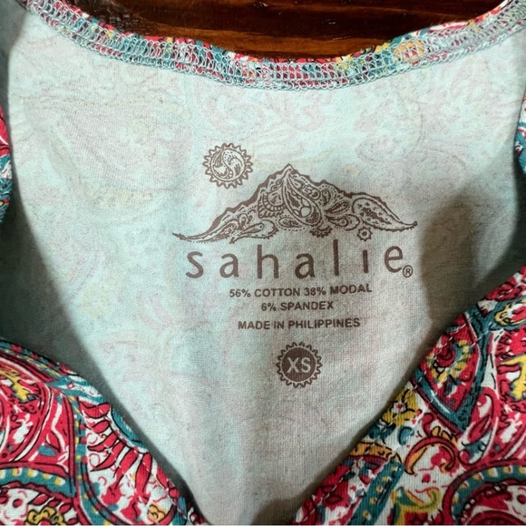 Sahalie Cap Sleeve Pullover V-Neck Midi Dress Women's Size XS Paisley Design - Picture 7 of 7